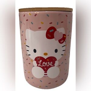 PINK & SPRINKLES VALENTINES DAY HELLO KITTY w/HEART “LOVE” CANISTER/COOKIE JAR